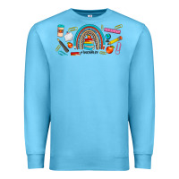 Ocean Blue teacher life rainbow frosted Premium Sweatshirt - JahusDesignShop