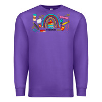 Purple teacher life rainbow frosted Premium Sweatshirt - JahusDesignShop