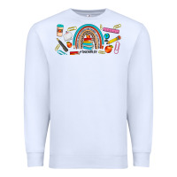 White teacher life rainbow frosted Premium Sweatshirt - JahusDesignShop