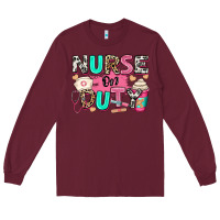 Burgundy nurse on duty Long Sleeve Tee - RanaPortraitStore