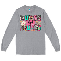 Heather Grey nurse on duty Long Sleeve Tee - RanaPortraitStore