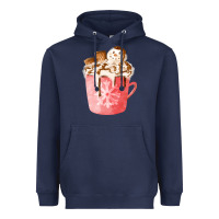 Navy hotcocoa with snowman  fa element Heavyweight Hoodie - FaDigitalArtStudio