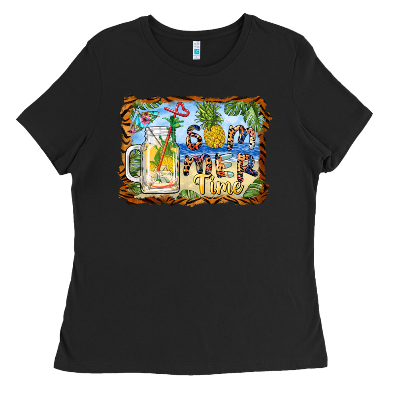 Summer Time Pineapple And  Beach Ladies Tee by BarkalooDesign | Teevron
