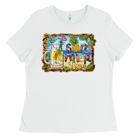 White summer time pineapple and  beach Ladies Tee - BarkalooDesign