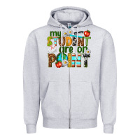 Heather Grey my student are on point Zipper Hoodie - texasbilliewilder