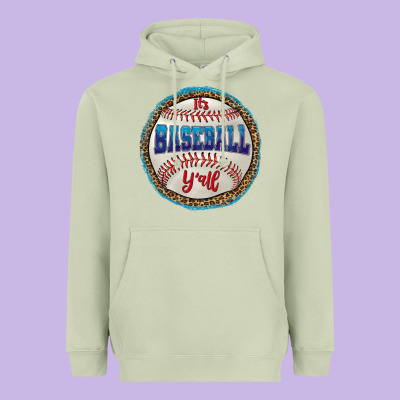 It's Baseball Y'all Heavyweight Hoodie Designed By Hra Design Shop