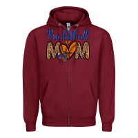Burgundy basketball mom Zipper Hoodie - Zillion Design Studio