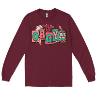 Burgundy obgyn nurse Long Sleeve Tee - RanaPortraitStore