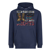 Navy I'm Not Just A Daddy's Little Girl Heavyweight Hoodie - CowhideDigitalArt