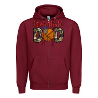 Burgundy basketball dad Zipper Hoodie - Zillion Design Studio