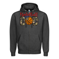 Charcoal Heather basketball dad Zipper Hoodie - Zillion Design Studio