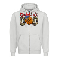 Dove Grey basketball dad Zipper Hoodie - Zillion Design Studio