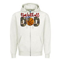 Oatmeal Heather basketball dad Zipper Hoodie - Zillion Design Studio