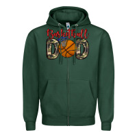 Sports Green basketball dad Zipper Hoodie - Zillion Design Studio