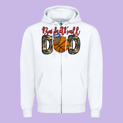 Basketball Dad Zipper Hoodie Designed By Zillion Design Studio
