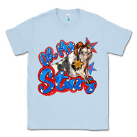 Dusty Blue oh my stars pig Classic Tee - Zillion Design Studio