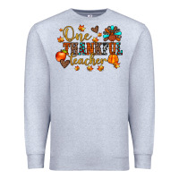 Heather Grey one thankful teacher Premium Sweatshirt - JahusDesignShop
