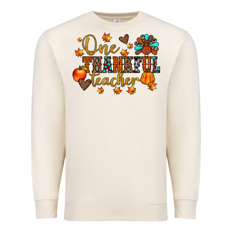 One Thankful Teacher Premium Sweatshirt by JahusDesignShop | Teevron