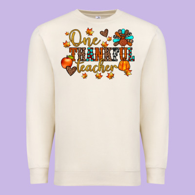 One Thankful Teacher Premium Sweatshirt Designed By Jahusdesignshop