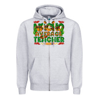 Heather Grey nacho average teacher Zipper Hoodie - texasbilliewilder