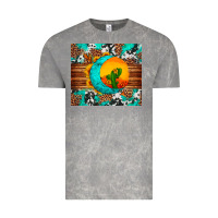 Cloud Rock sunflower desert cactus turquoise crescent Vintage Tee - Artiststas