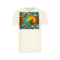 Vintage Arctic sunflower desert cactus turquoise crescent Vintage Tee - Artiststas