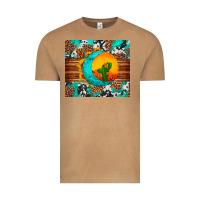 Vintage Camel sunflower desert cactus turquoise crescent Vintage Tee - Artiststas