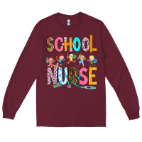 Burgundy school nurse Long Sleeve Tee - RanaPortraitStore