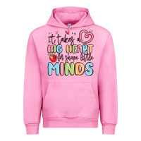 Fuchsia Pink it takes a big heart for shape little minds Urban Hoodie - MaliasSmallBusiness
