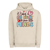 Pigment French Oak it takes a big heart for shape little minds Urban Hoodie - MaliasSmallBusiness