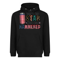 Black Star Spangled Hammered Heavyweight Hoodie - CowhideDigitalArt