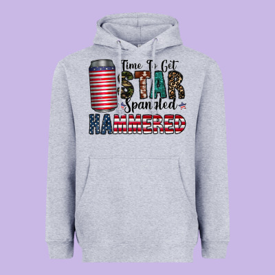 Star Spangled Hammered Heavyweight Hoodie Designed By Cowhidedigitalart