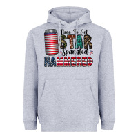 Heather Grey Star Spangled Hammered Heavyweight Hoodie - CowhideDigitalArt