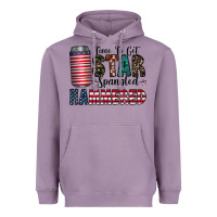 Lavender Star Spangled Hammered Heavyweight Hoodie - CowhideDigitalArt