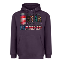 Plum Star Spangled Hammered Heavyweight Hoodie - CowhideDigitalArt