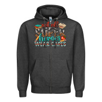 Charcoal Heather not all superheroes wear capes with books Zipper Hoodie - texasbilliewilder