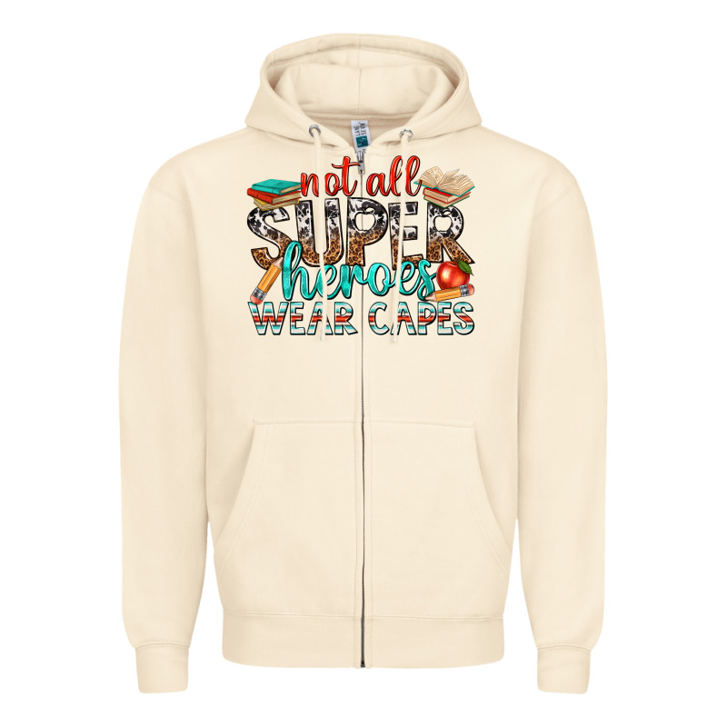 Not All Superheroes Wear Capes With Books Zipper Hoodie by texasbilliewilder | Teevron