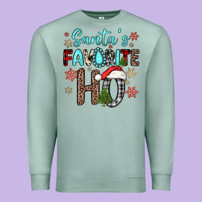 Santa S Favorite Ho Premium Sweatshirt Designed By Jahusdesignshop