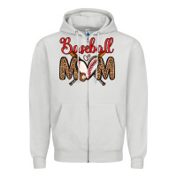 Dove Grey baseball mom Zipper Hoodie - Zillion Design Studio