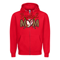 Red baseball mom Zipper Hoodie - Zillion Design Studio