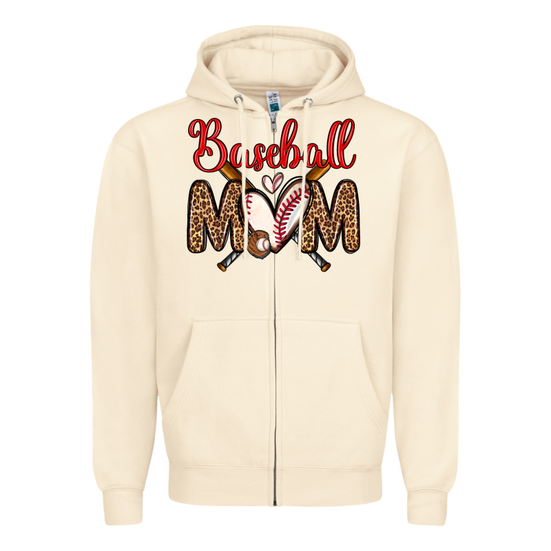 Baseball Mom Zipper Hoodie by Zillion Design Studio | Teevron