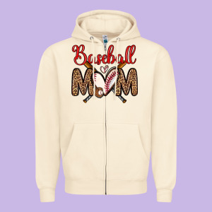 Baseball Mom Zipper Hoodie Designed By Zillion Design Studio
