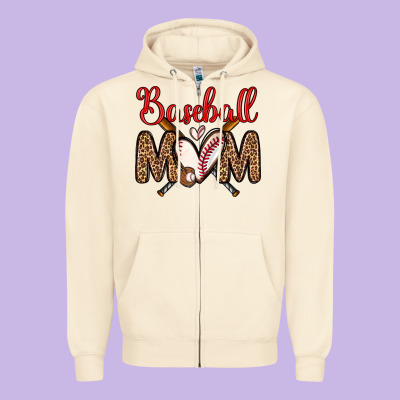 Baseball Mom Zipper Hoodie Designed By Zillion Design Studio
