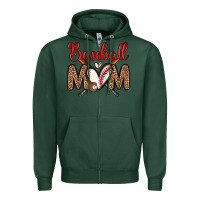 Sports Green baseball mom Zipper Hoodie - Zillion Design Studio
