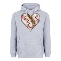 Heather Grey baseball heart Heavyweight Hoodie - HRA Design Shop