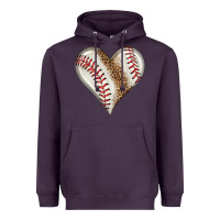 Plum baseball heart Heavyweight Hoodie - HRA Design Shop