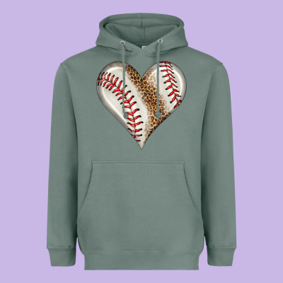 Baseball Heart Heavyweight Hoodie Designed By Hra Design Shop