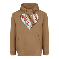 Toasted Coconut baseball heart Heavyweight Hoodie - HRA Design Shop