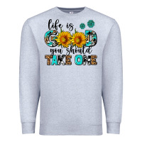 Heather Grey life is good you should get one Premium Sweatshirt - AdoDesignShop