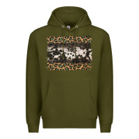 Army Green leopard cowhide pattern background Premium Hoodie - Jasminsmagicworld